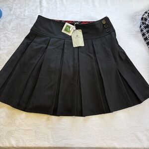 Vtg Bienzoe Uniform Girls 16 Black Pleated Skirt‎ Zipper Adjustable Waist NWT